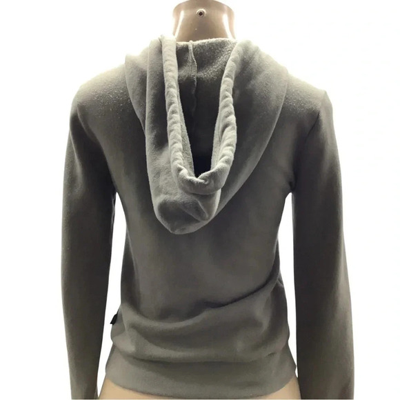 Pink olive green hoodie zip up jacket with front pockets (Preowned) - Picture 3 of 7